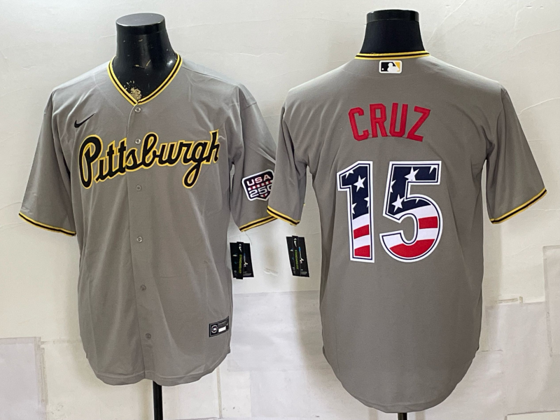 Men Pittsburgh Pirates #15 Cruz grey Game 2026 Nike MLB Jersey 0805002